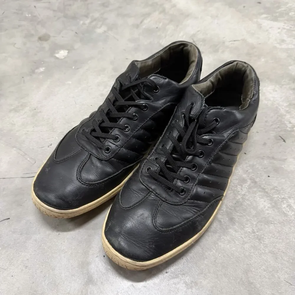 Piloti Avenue Driving Shoes Mens 11 Black Leather Low Top Sneakers Racing Casual